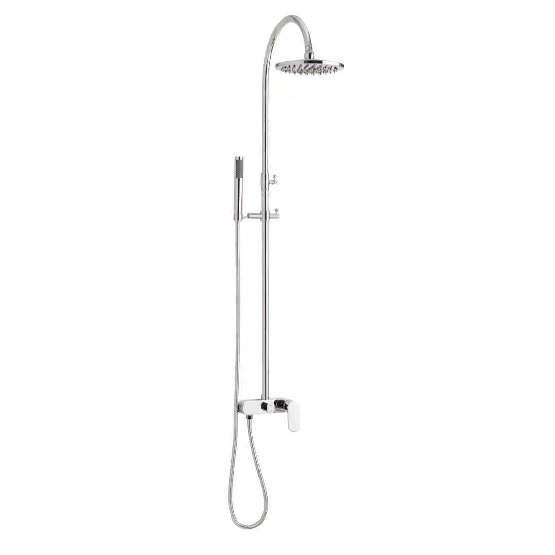 Chrome Exposed Goose Neck Shower Set