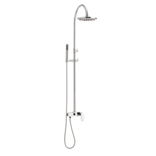Chrome Exposed Goose Neck Shower Set