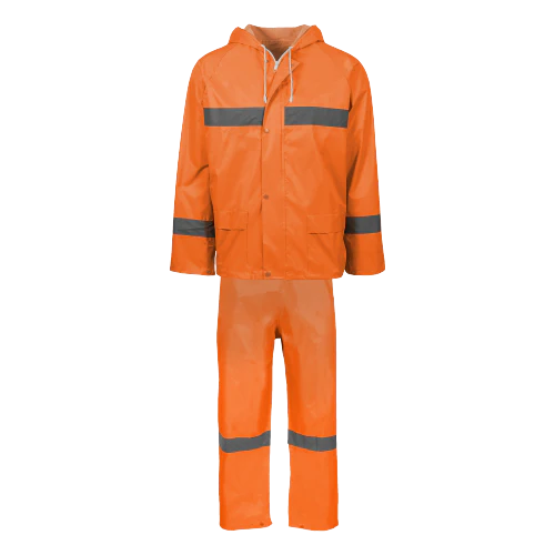 Pioneer Rubberized Rainsuit c/w Reflective Tape - Orange