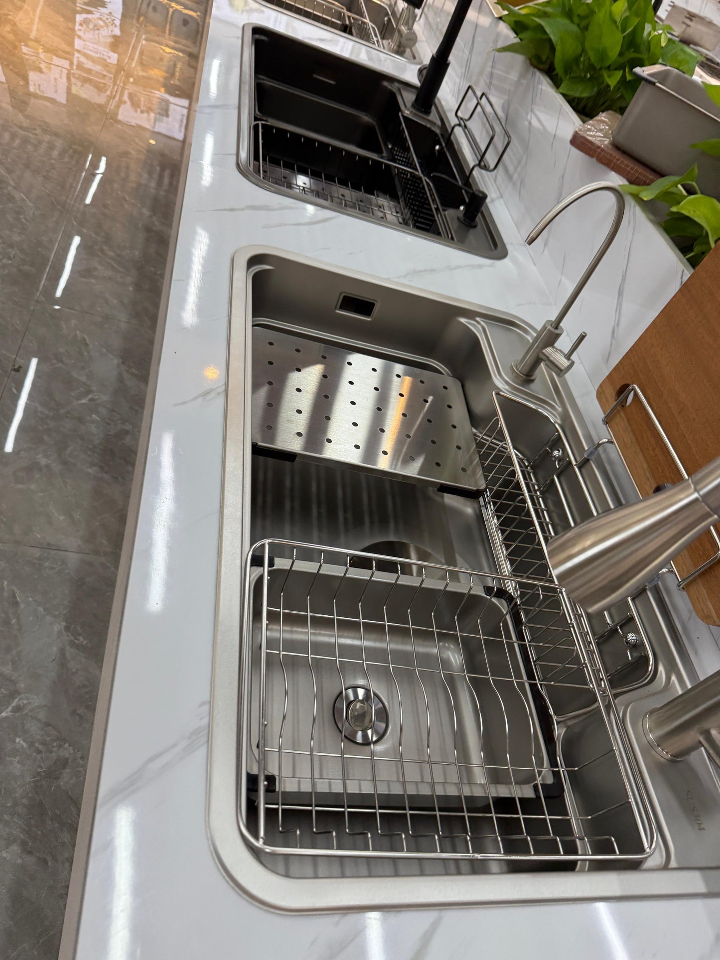Tap Sink Mixer Deck Type Blutide Neo Stainless Steel With Pull-out Spout