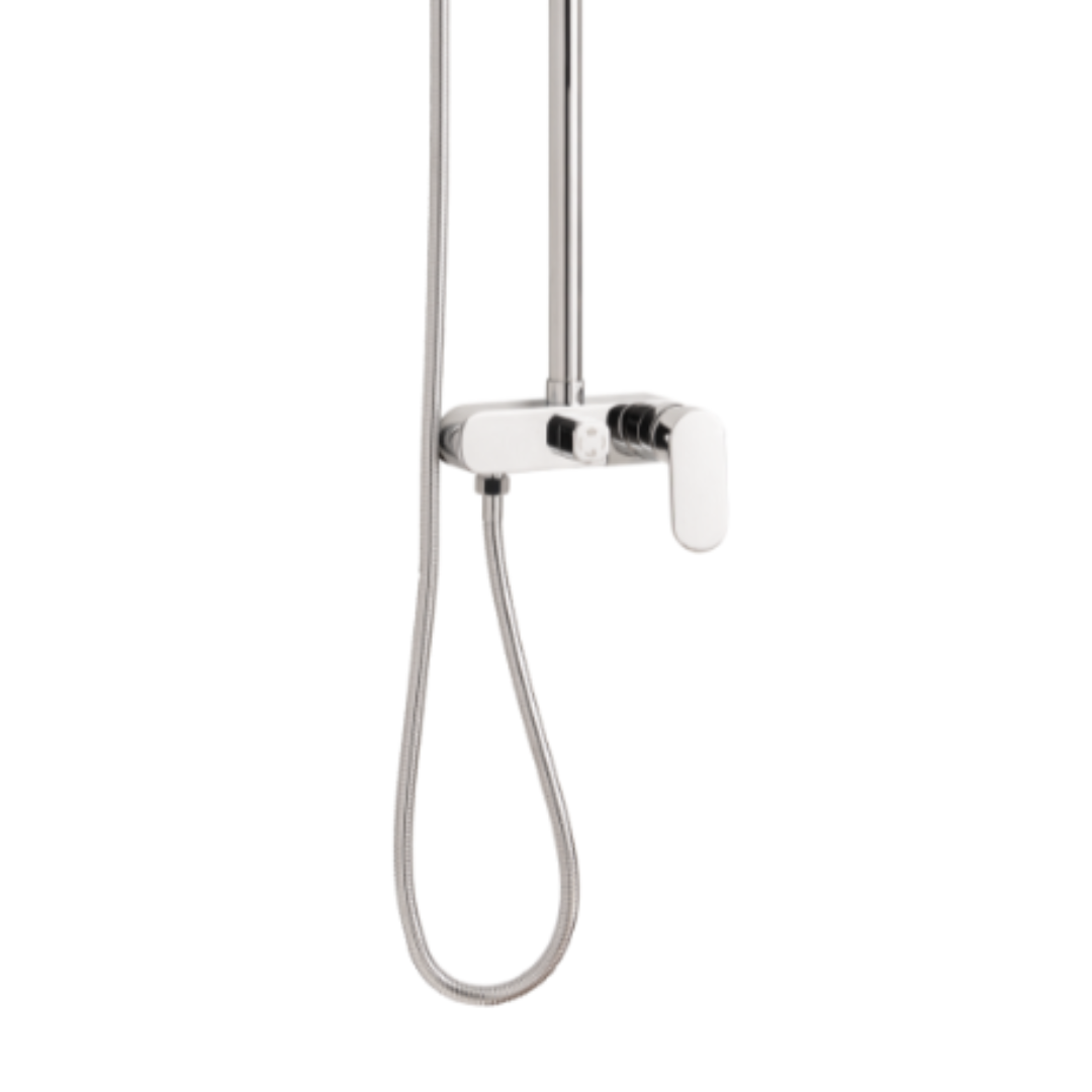 Chrome Exposed Goose Neck Shower Set