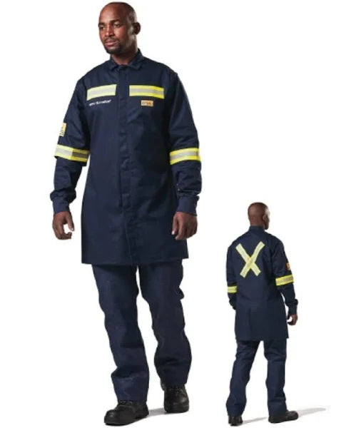 Dromex Navy Blue Arc Dust Coat