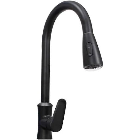 LMA Heavy Duty Kitchen Tap Mixer with Self-Retracting Pullout Faucet -mat black