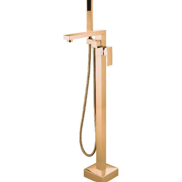 Devario Premio Freestanding Bath Mixer Square Brass Rose Gold