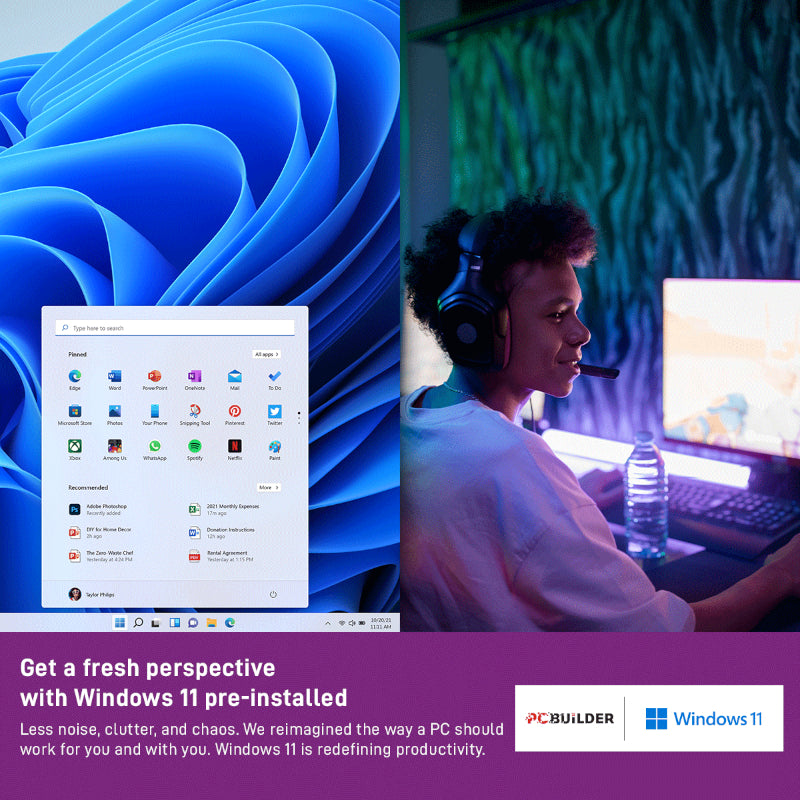 PCBuilder Intel i5 12400 SLIPSTREAM Windows 11 Gaming PC