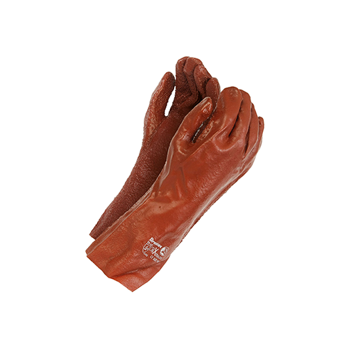 PPE PVC Brown heavy duty glove 27cm