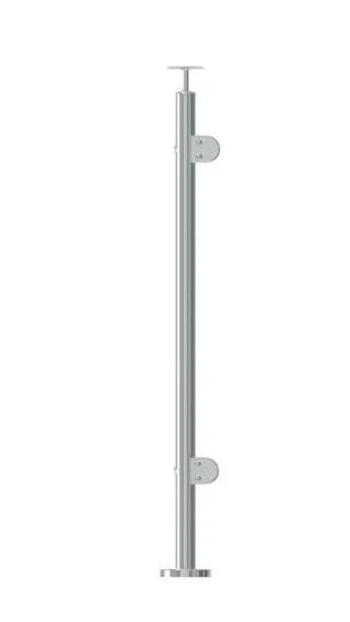 Stainless Steel 304 end post for glass balustrade on leveled surface