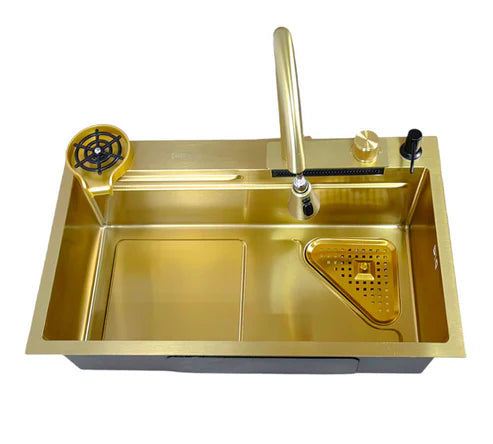 GOLD-Clarina Drop In Kitchen Sink With Accessories