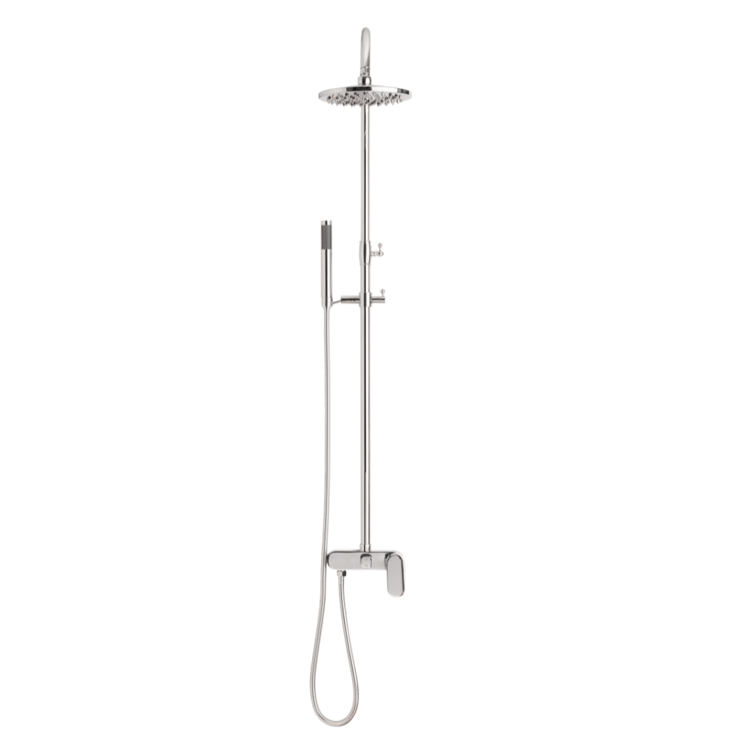 Chrome Exposed Goose Neck Shower Set