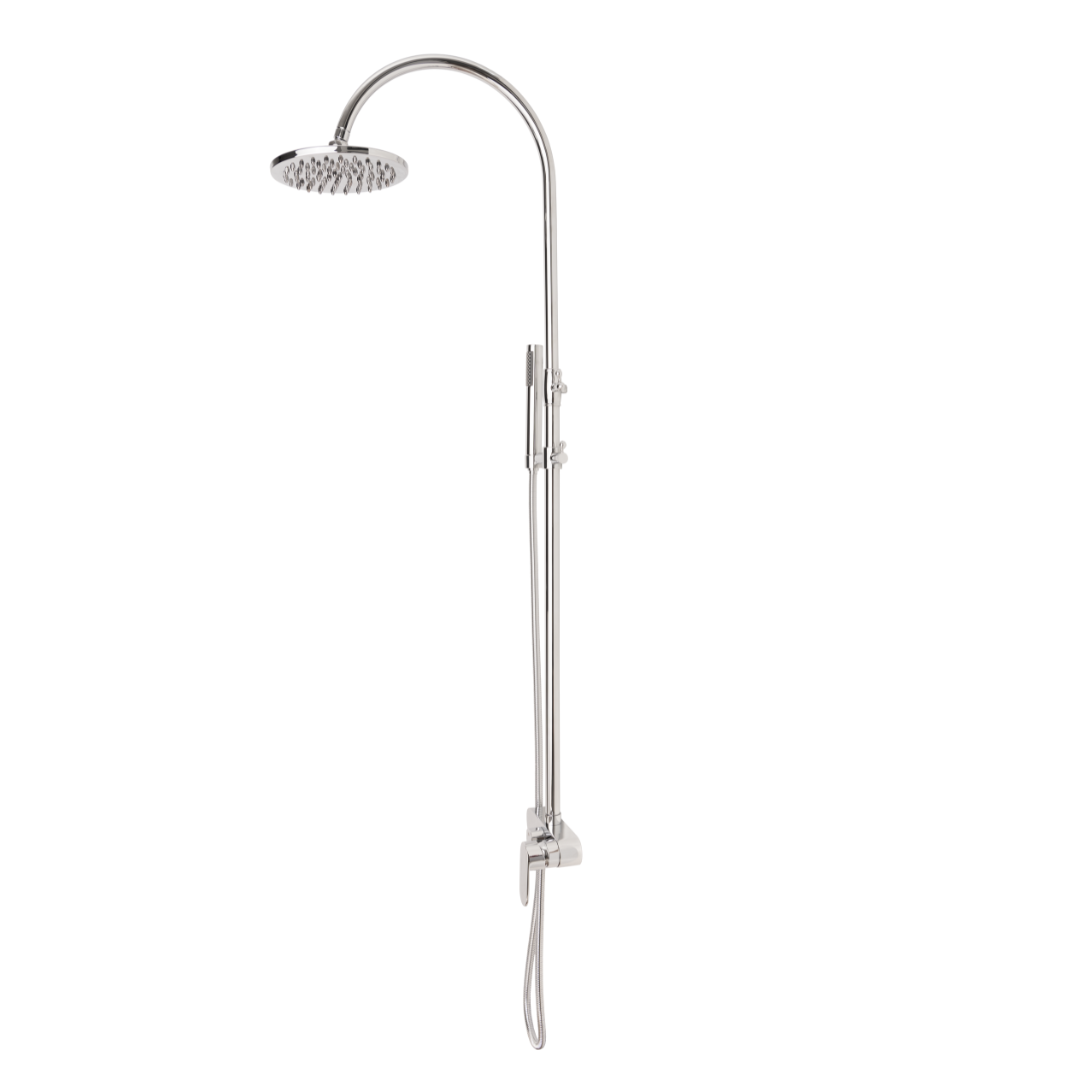 Chrome Exposed Goose Neck Shower Set