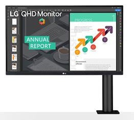 LG 27QN880-B 27 inch QHD Ergo IPS Monitor with USB Type-C Monitor