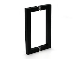 Pull Handle (200mm)  Back To Back Square  Black