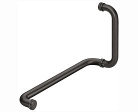 Round Towel Rail  425mm With Handle  150mm Black