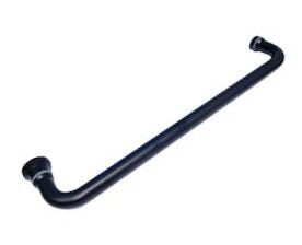 Round Towel Rail  400mm Black With  Mushroom Door Knob