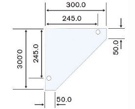 Shelf & shelf Holders:Glass Shelf 300 x 300mm With 2 Holes