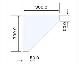 SHELF & SHELF HOLDERS :Glass shelf 300 x 300mm No Holes