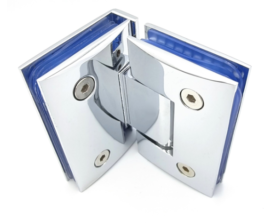 Shower Hinge 90° Glass To Glass Hinge Brass Chrome Plated