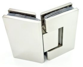 Hinges 135° Glass To Glass Hinge Polished Stainless Steel