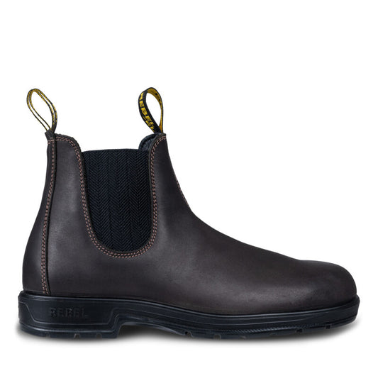 REBEL Urban Retro Classic Chelsea Boot Dark Brown
