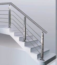 Stainless Steel Balustrade With Wooden Finish For Glass