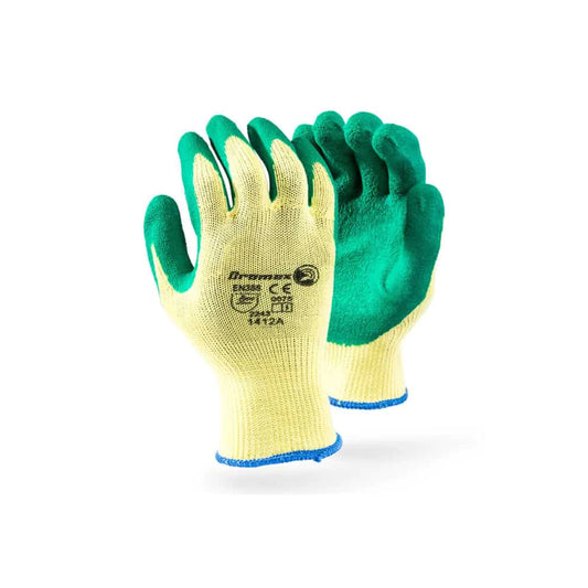 DROMEX GLOVE GRIPPER PALM COATED RUBBER YELLOW