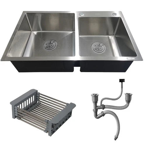 Chrome Kitchen Sink Obdulia Double Bowl