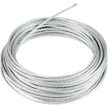 WIRE ROPE GALV 6MM {SOLD PER M} - STEEL CABLE - 6X19 FIBRE CORE