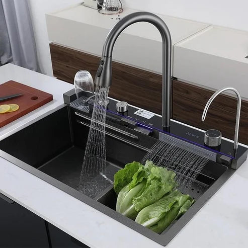 Black-Kitchen Sink with LED Display Multifunctional Complete - Large