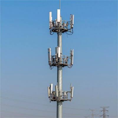 Premium Plate Steel Construction Monopole Telecommunication Antenna Tower for Urban Landscape and City Mobile Network