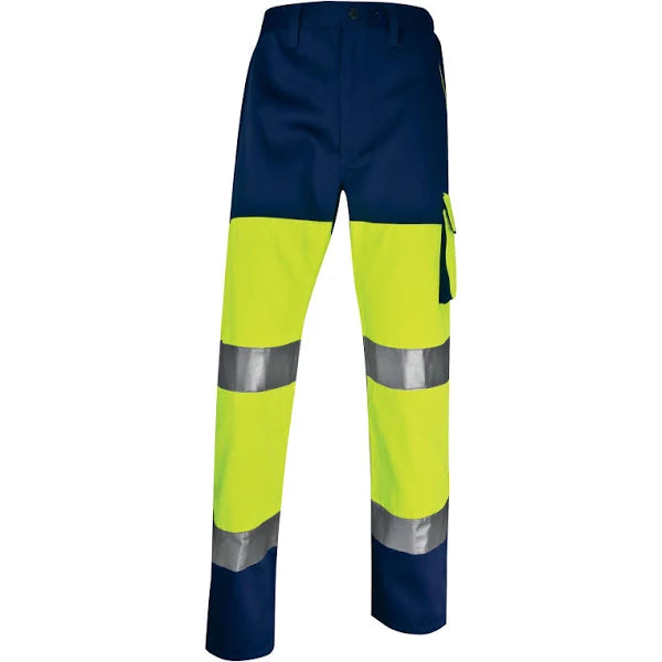 Work Pants Deltaplus High Visibility Fluorescent Navy