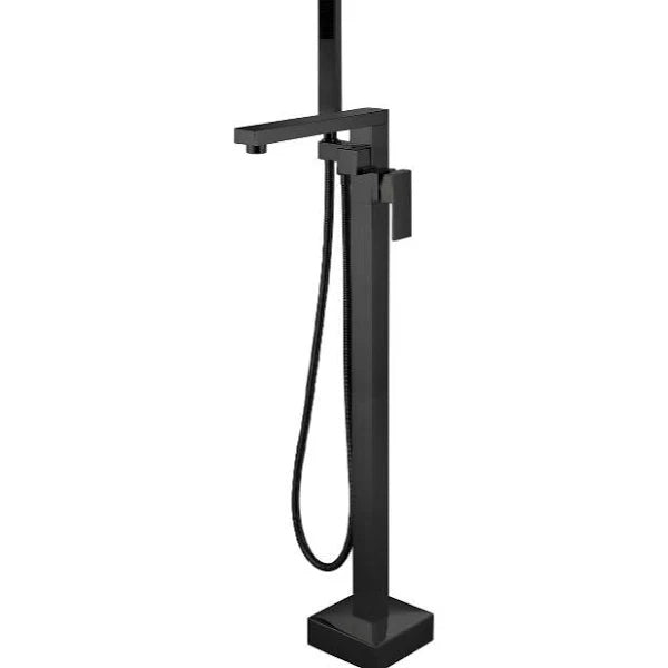 Devario Premio Freestanding Bath Mixer Square Brass -Matte Black