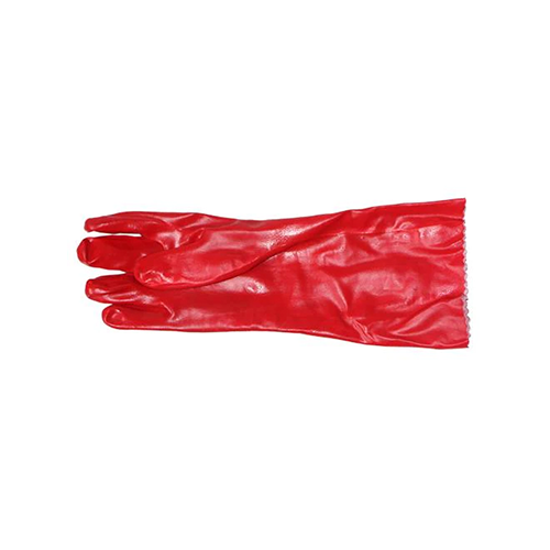 PPE PVC Red Glove Open Cuff 27cm
