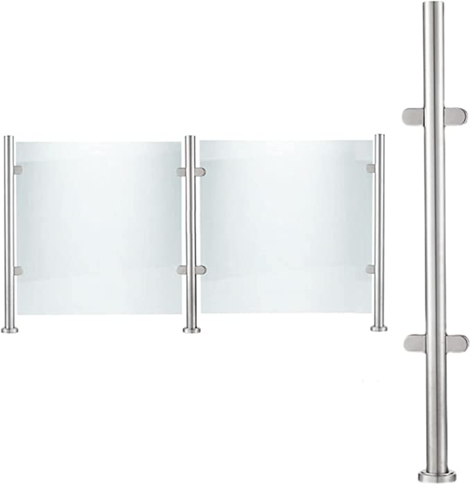 TUFF CONCEPTS GRADE 304 STAINLESS STEEL BALUSTRADE POSTS WITH GLASS CLAMPS RUBBERS & END CAPS (END POST 1100MM)