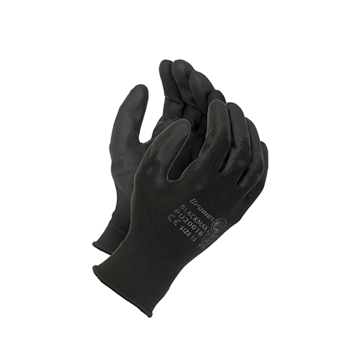 PPE Black PU palm coated glove