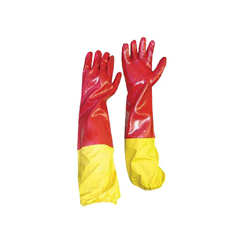 PPE PVC Red smooth shoulder glove