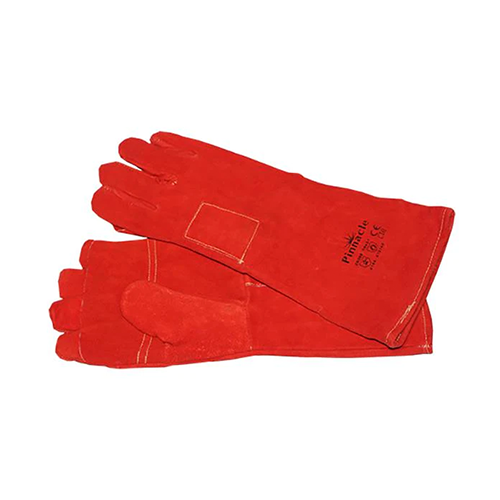 Red heat resistant apron palm welding glove